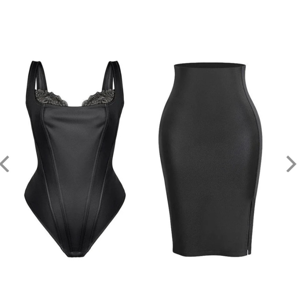 Elegant Black Skirt Set